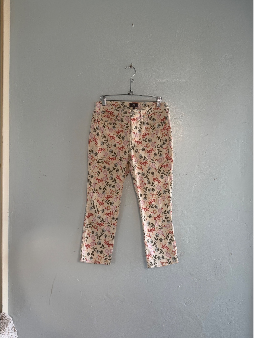 NYDJ Floral Print Straight Leg Pants